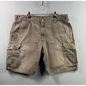 Carhartt Shorts Mens 42 (Fits 40) Brown Cargo Cavas Carpenter Workwear